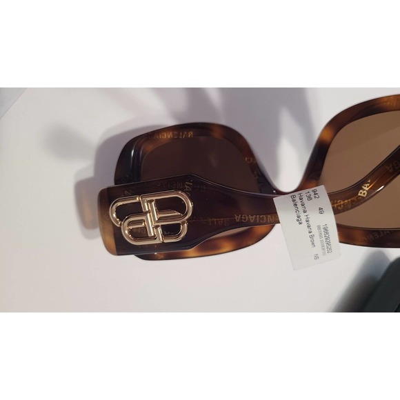 Balenciaga  Square Havana Havana Brown 53 MM Sunglasses - Picture 3 of 4